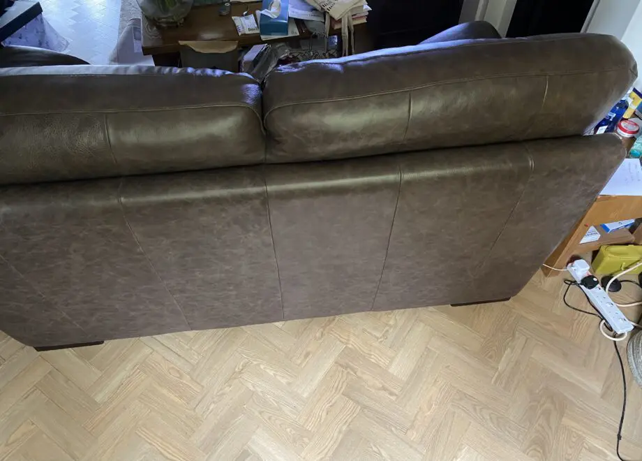 Stokers brown Leather 2 seat sofa brown