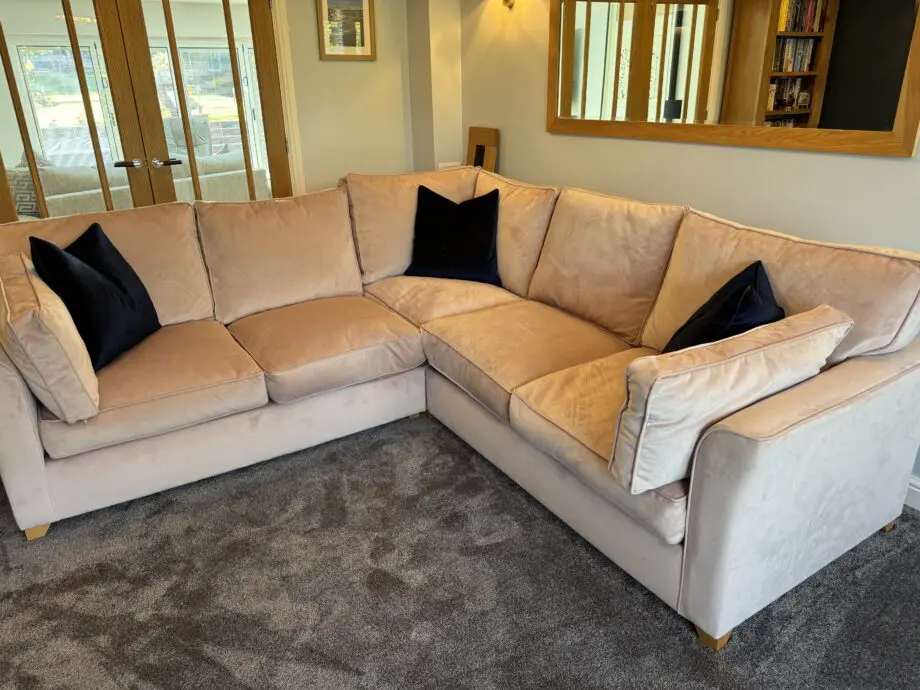 Willow & Hall dusty pink corner sofa bed