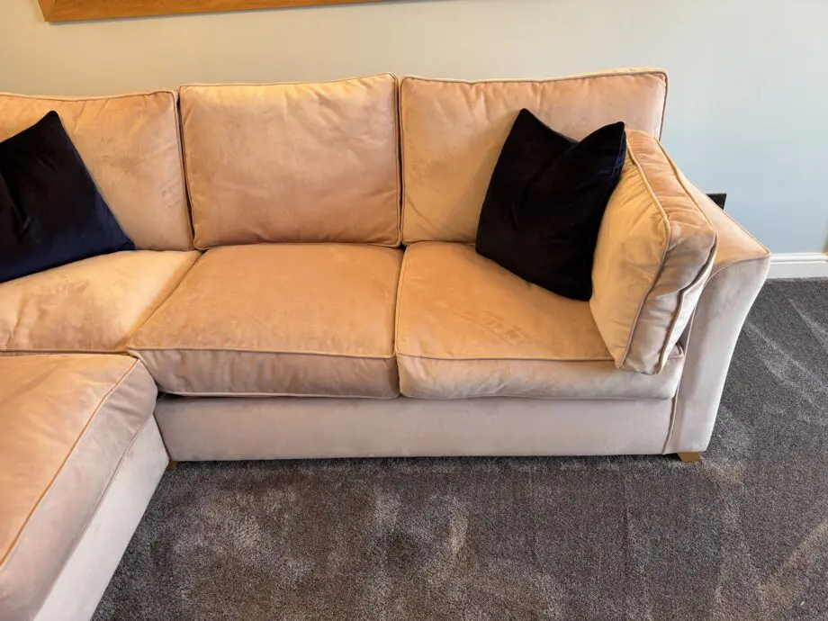 Willow & Hall dusty pink corner sofa bed