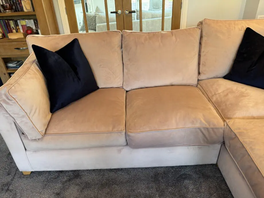 Willow & Hall dusty pink corner sofa bed