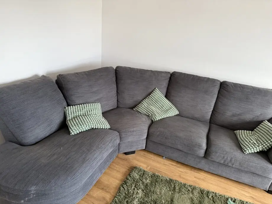 Grey L shaped sofa