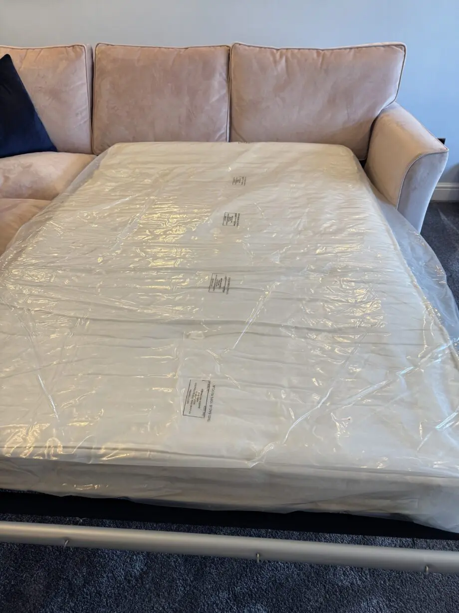 Willow & Hall dusty pink corner sofa bed