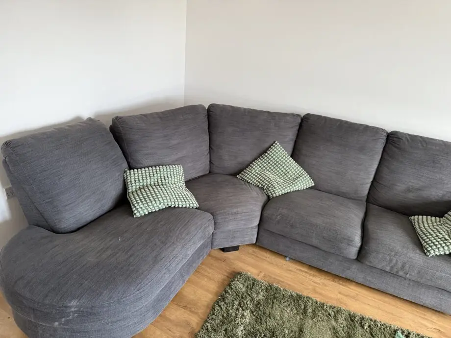 Grey L shaped sofa