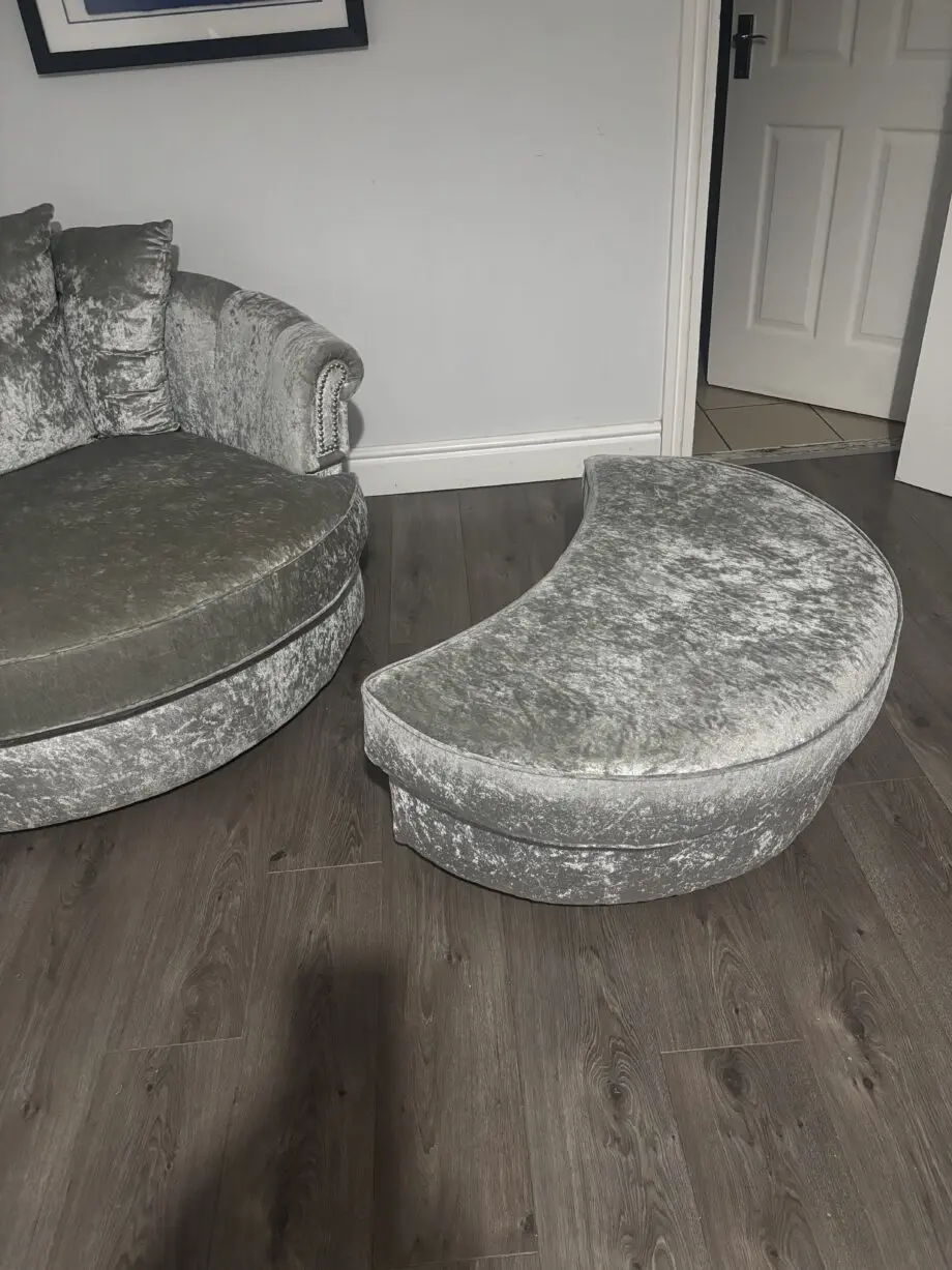 SCS large corner sofa, swivel chair & footstool
