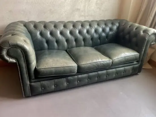 Old English Leather Vintage Style Chesterfield Sofa