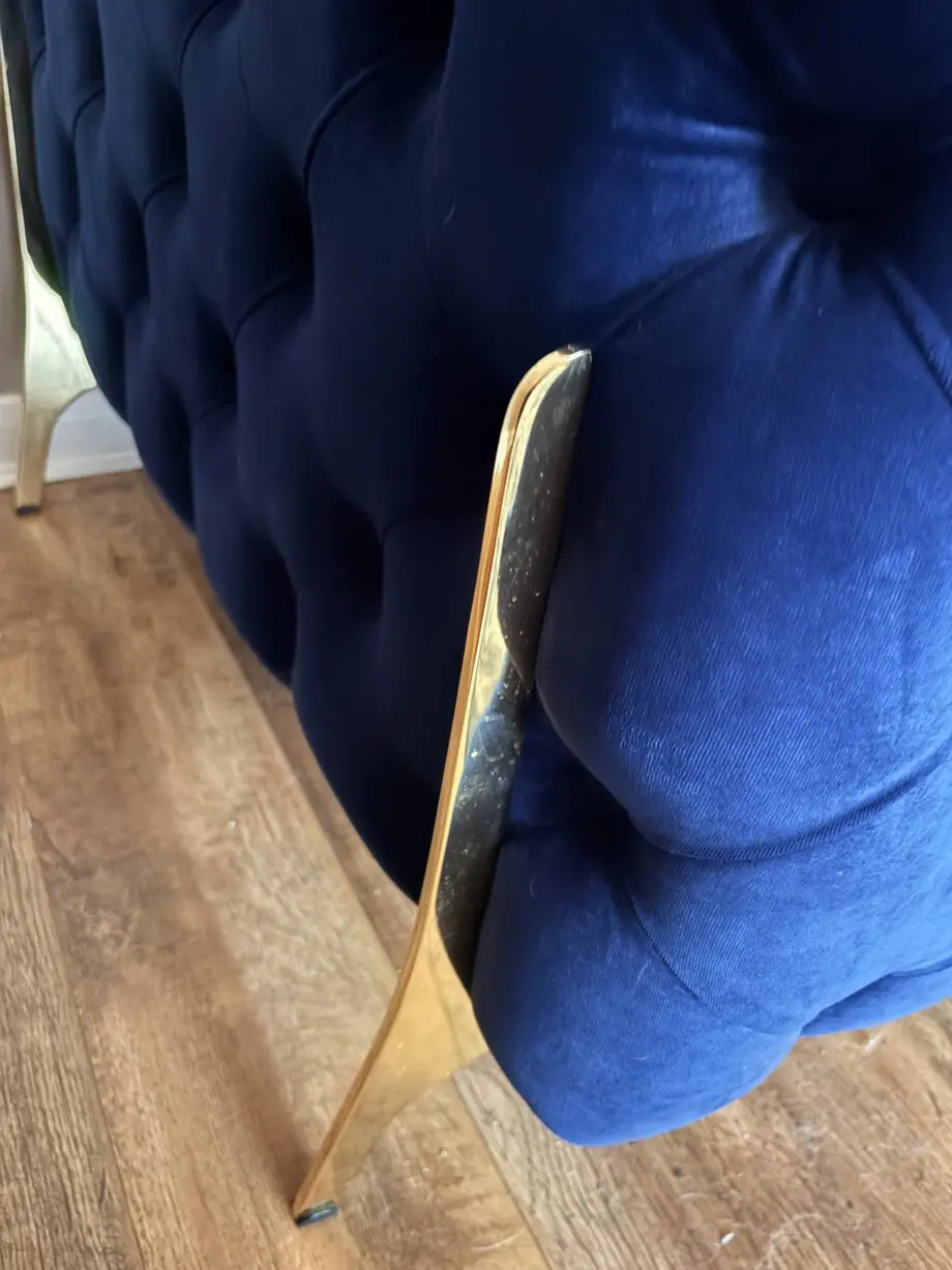 Royal blue chesterfield style sofa