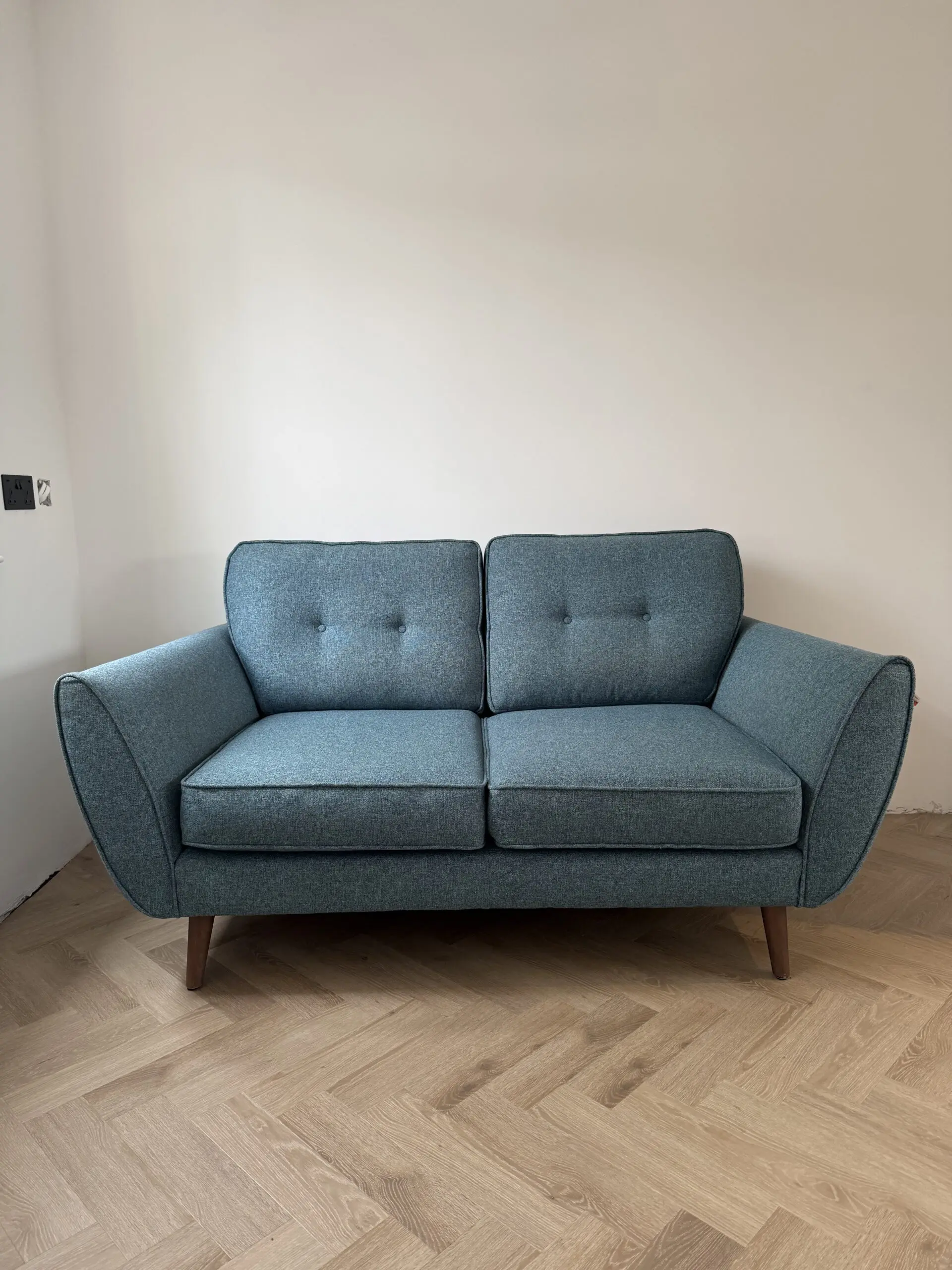 French Connection Zinc Blue 2 Seater Sofa - Great Condition