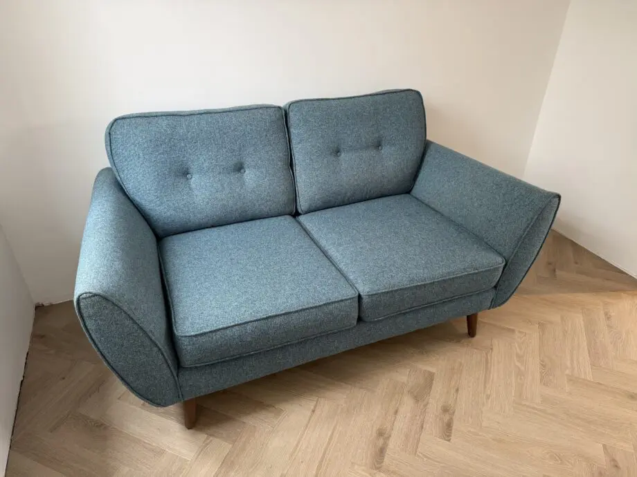French Connection Zinc Blue 2 Seater Sofa - Great Condition