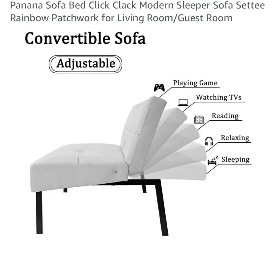 Red, Black & Grey 3 Seater adjustable sofa bed / 3 seater sofa couch for living room area, guest room etc.