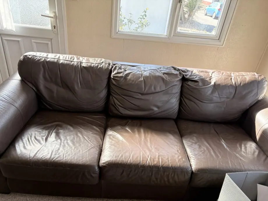 leather settee and chair
