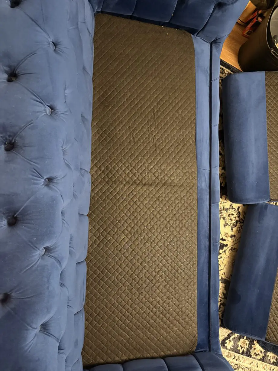 Royal blue chesterfield style sofa