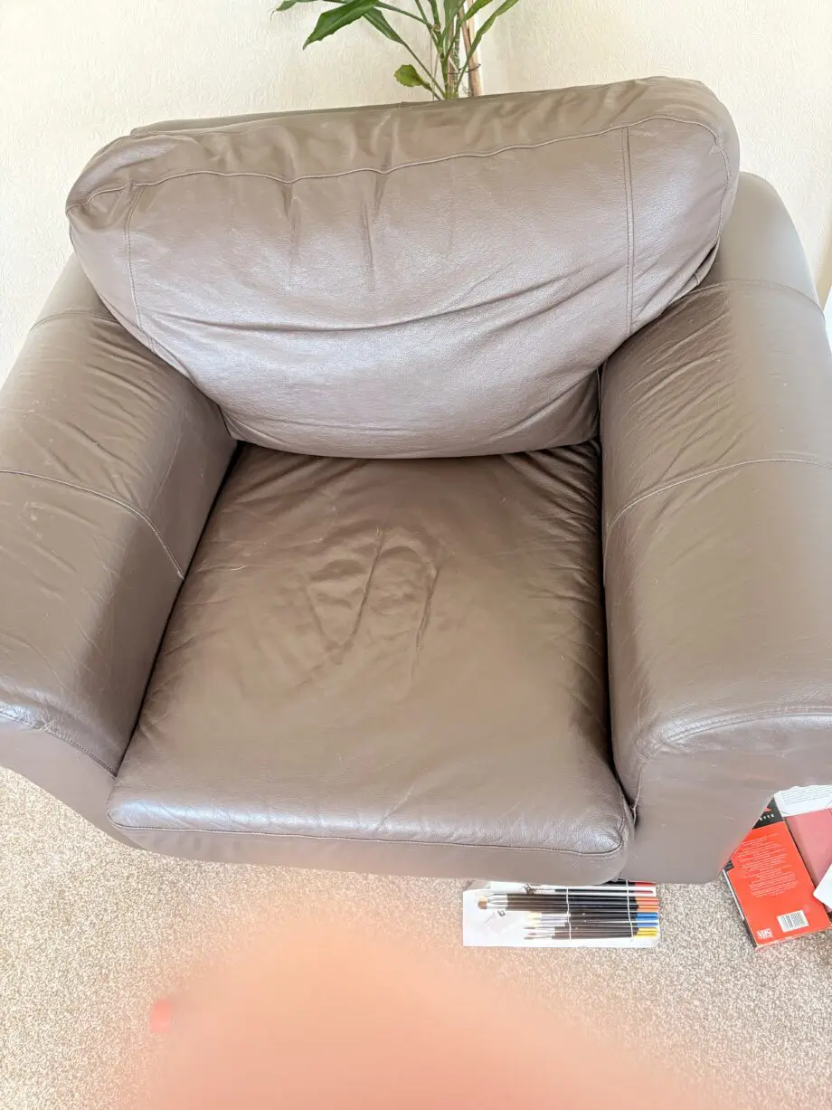 leather settee and chair