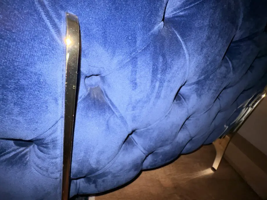 Royal blue chesterfield style sofa