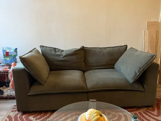 Dusk Boston 2 seater sofa in olive green