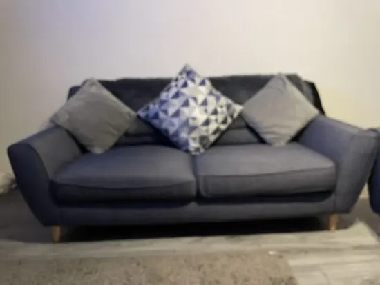 Sofology 3 piece suite in blue