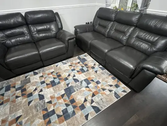 DFS Charcoal Recliner Leather Sofa