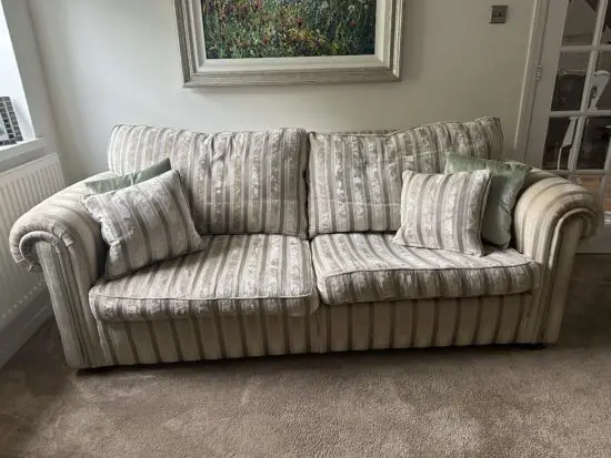 Duresta sofa cream beige with taupe stripe