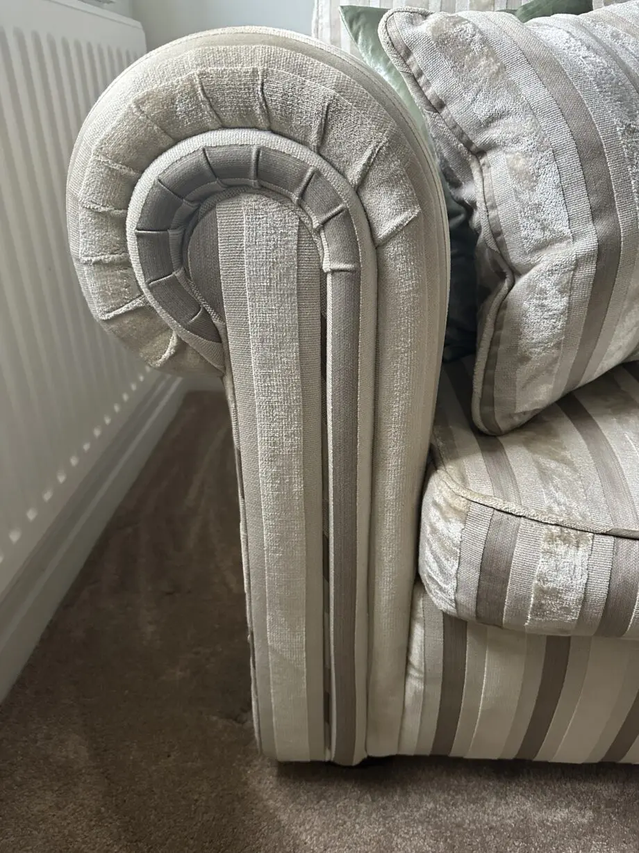 Duresta sofa cream beige with taupe stripe