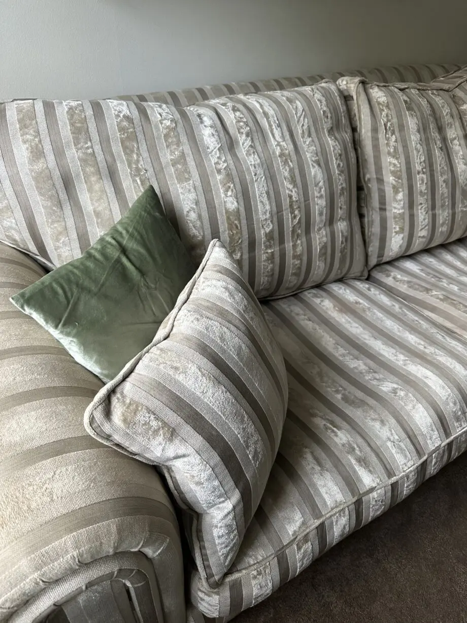 Duresta sofa cream beige with taupe stripe
