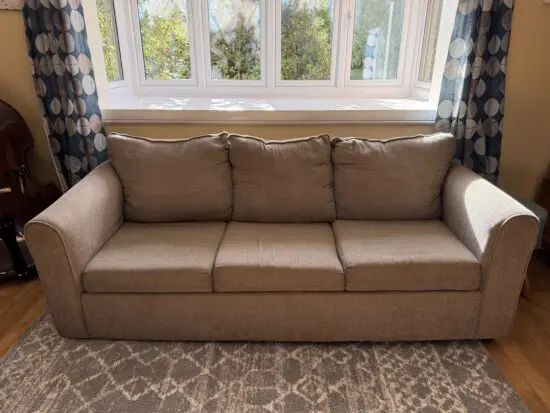 3 Seater Green Grey Sofa with fold out double bed Serta Brand