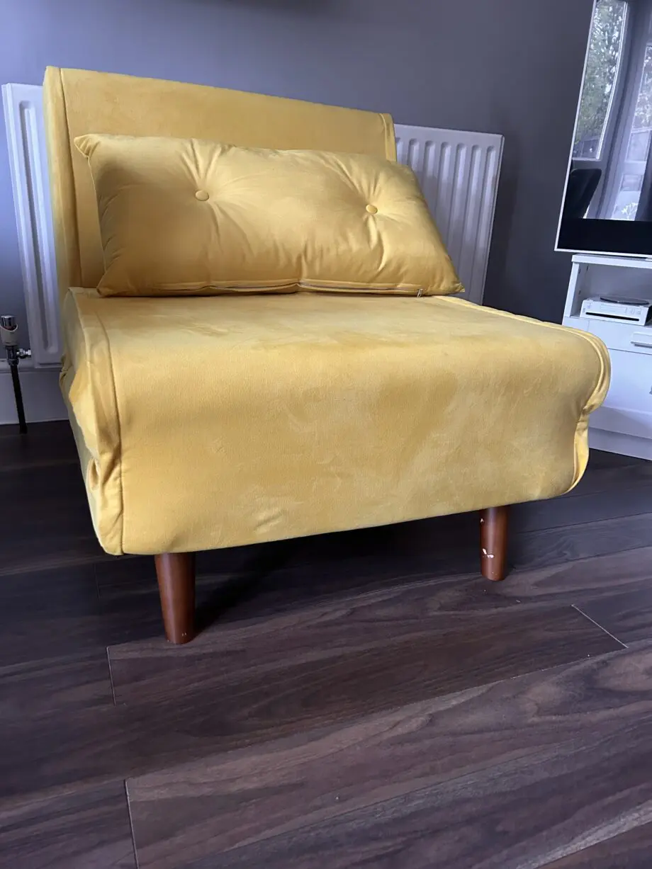 Una Single Sofa Bed - Yellow Velvet