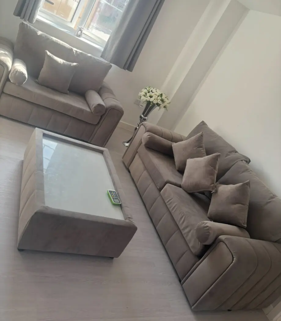 3 seater, 2 seater and a coffee table