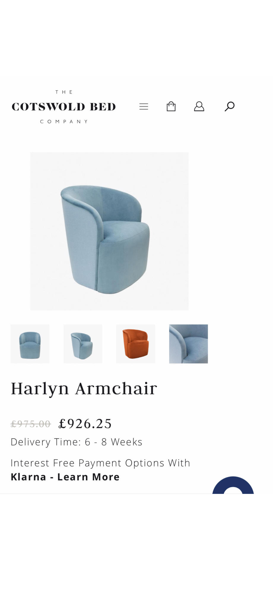 Brand NEW, Cotswold Bed Company, Harlyn Armchair Taupe