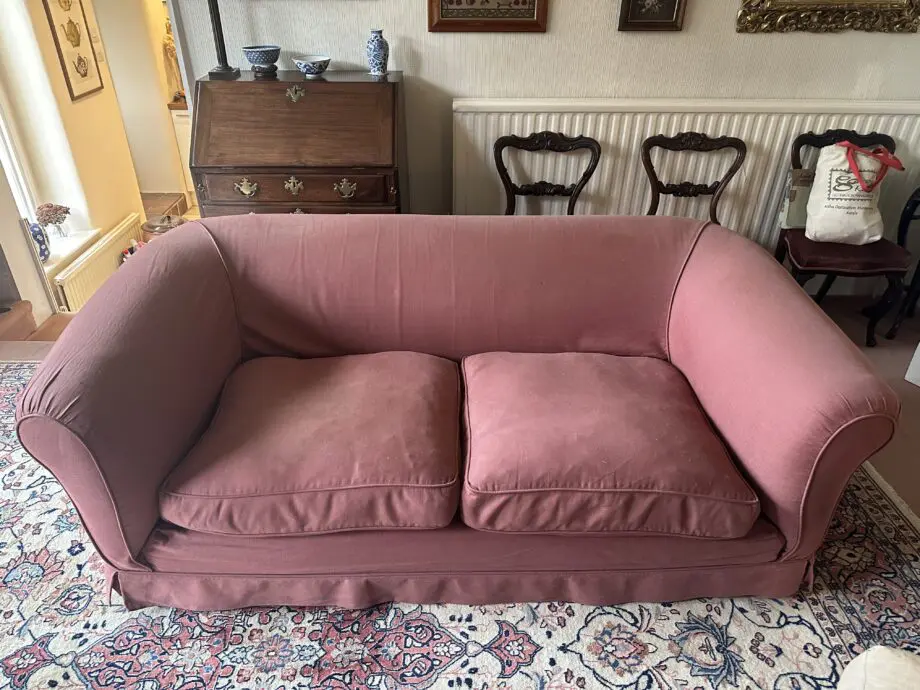 Minty. Rose. Plain backed, unfussy style. 3 seater sofa
