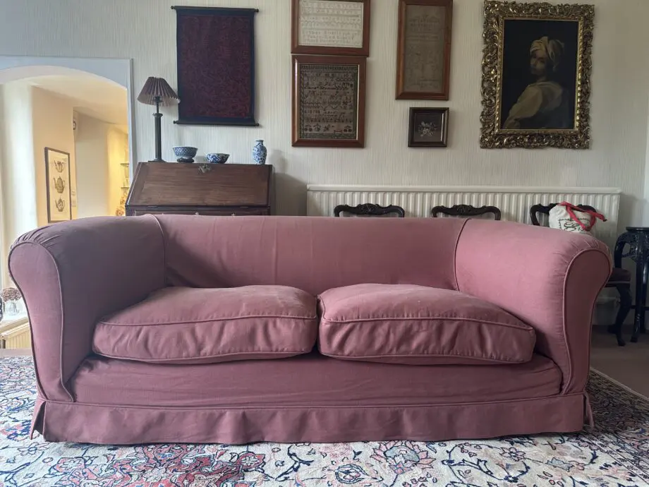 Minty. Rose. Plain backed, unfussy style. 3 seater sofa