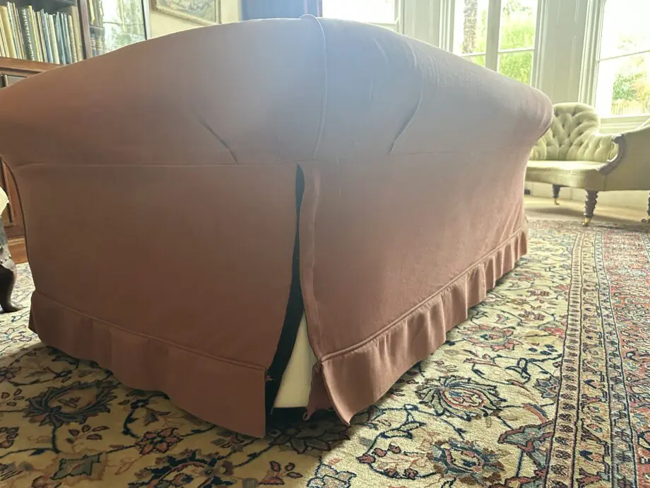 Minty. Rose. Plain backed, unfussy style. 3 seater sofa