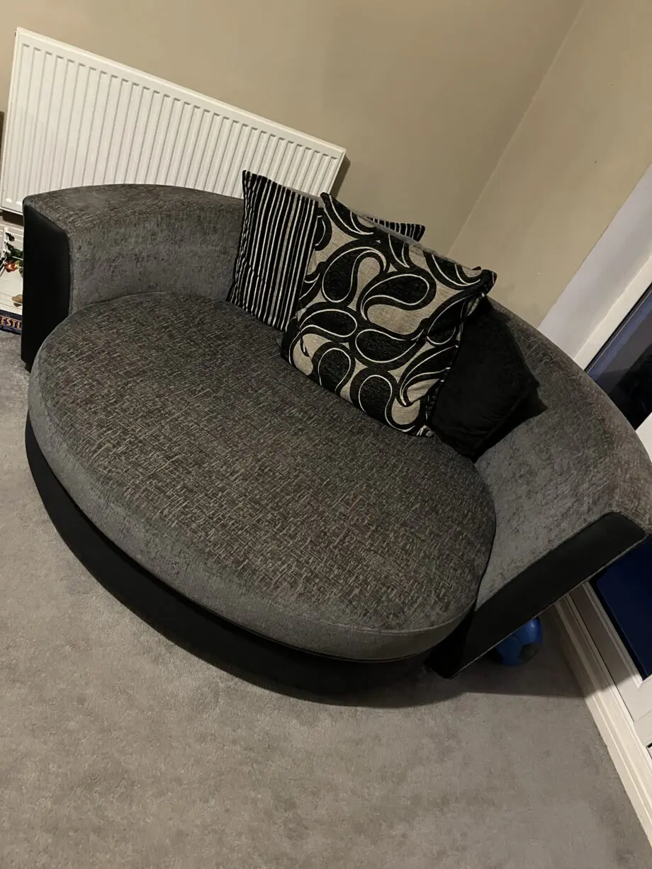 DFS grey cuddler sofa
