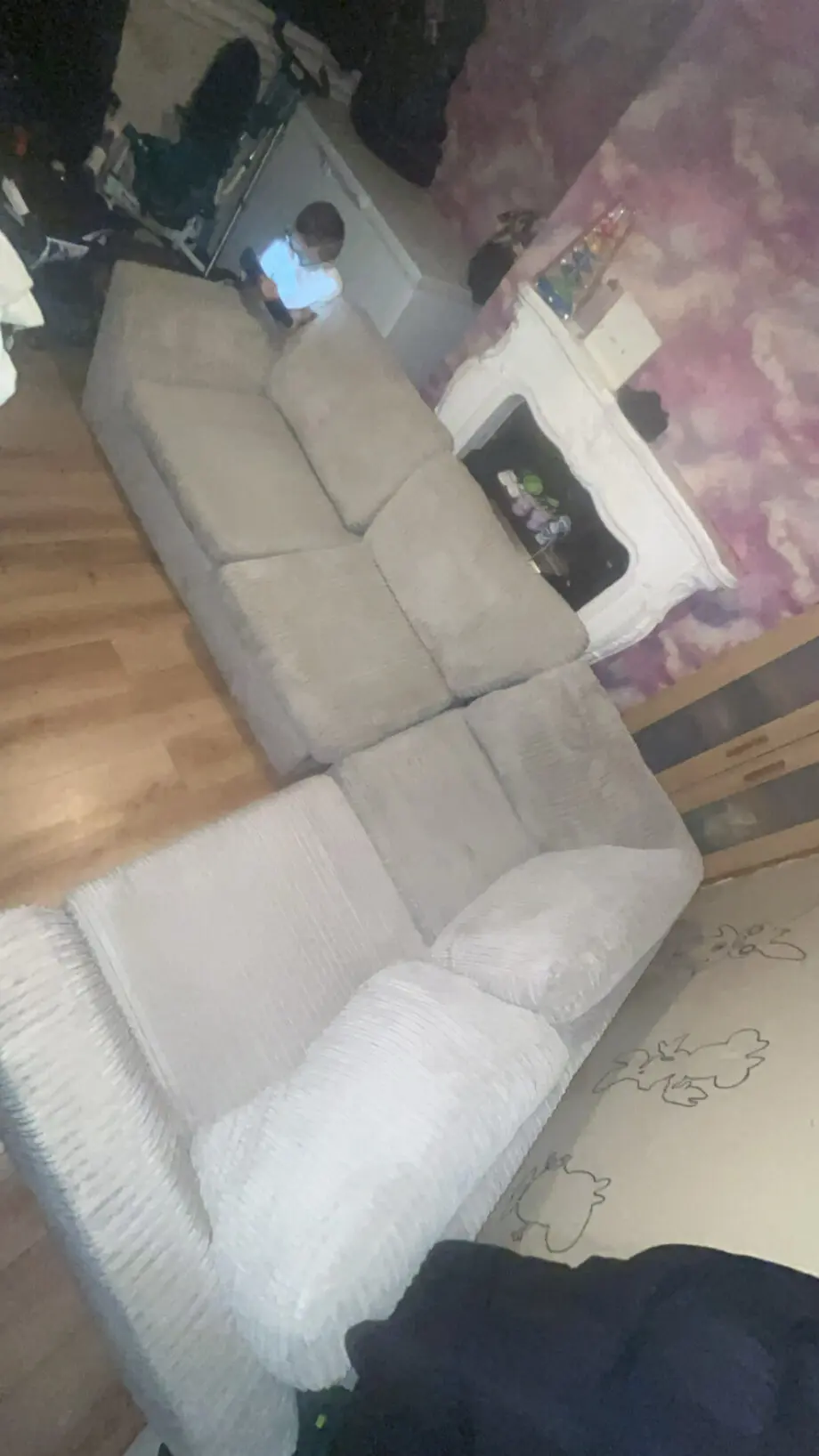 DFS heydon corner sofa silver