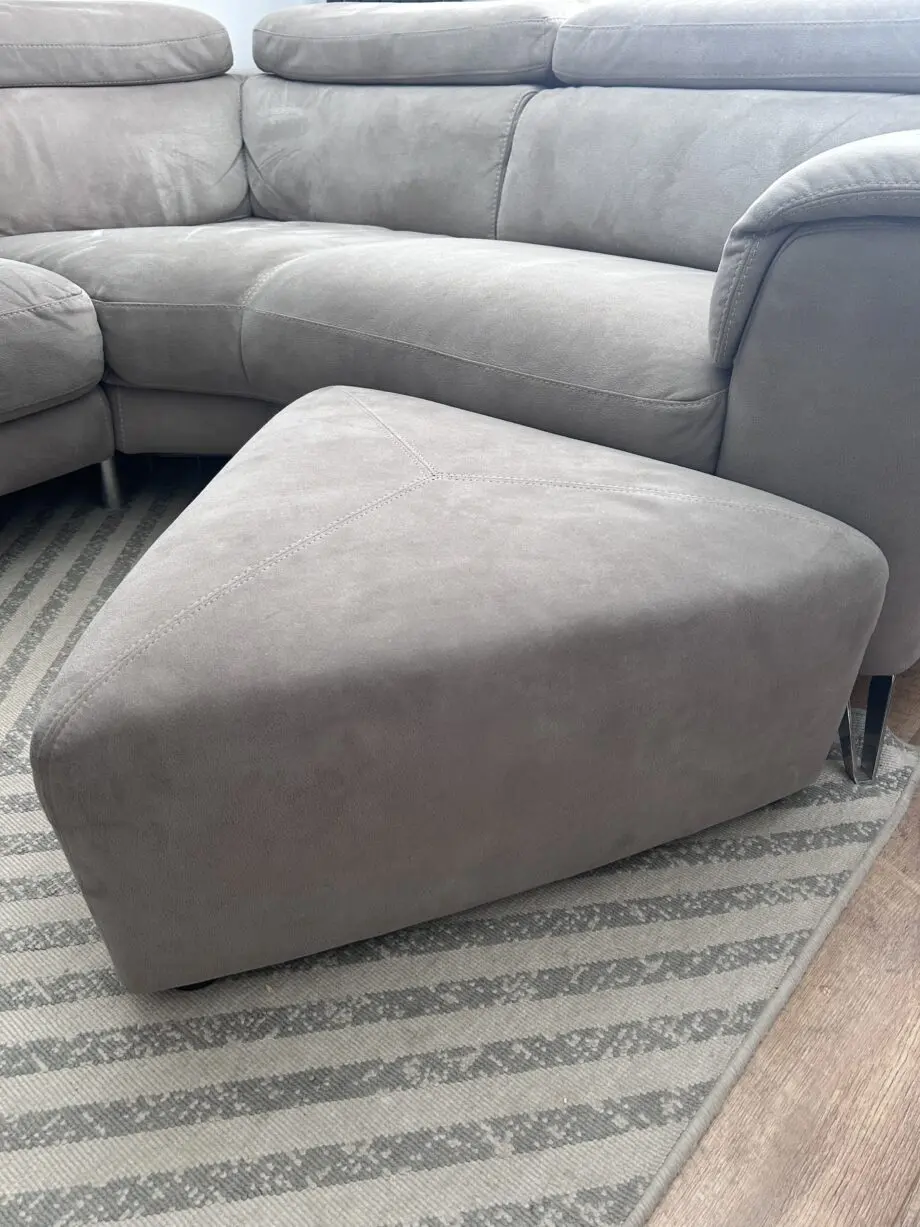 DFS Taupe Corner Sofa with Triangular Footsool