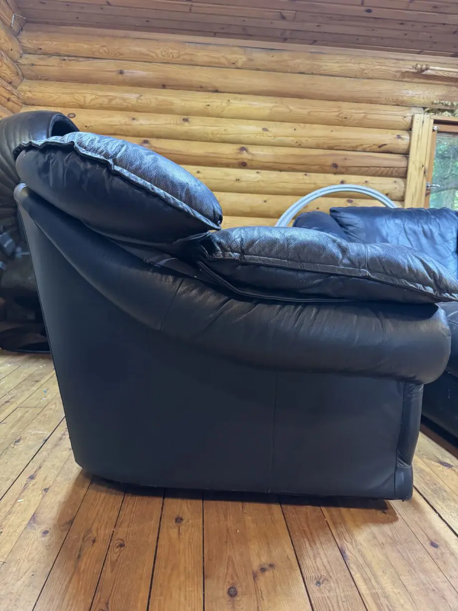 Navy Blue Leather Sofa