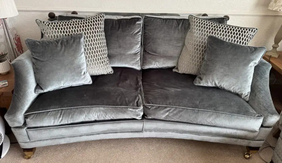 Duresta Hornblower Sofas in blue/grey with drop sides