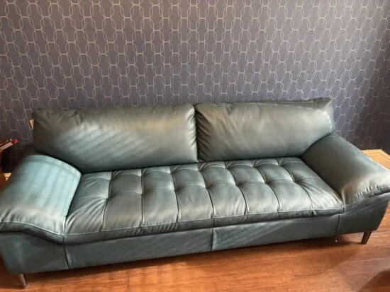 Dfs steel blue 3 seater sofa