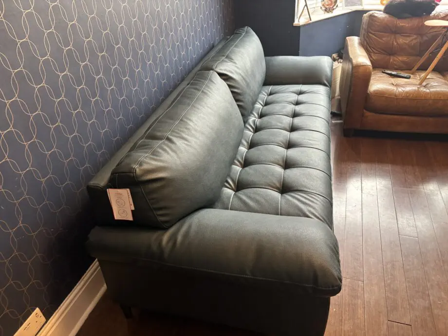 Dfs steel blue 3 seater sofa