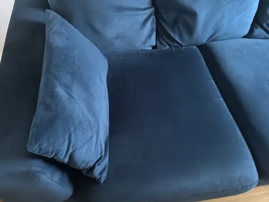 Dfs plush velvet corner sofa and footstool