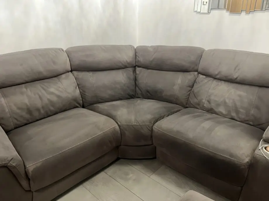 DFS Grey Corner Sofa with storage footstool