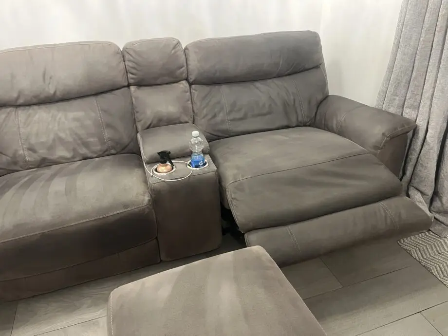 DFS Grey Corner Sofa with storage footstool