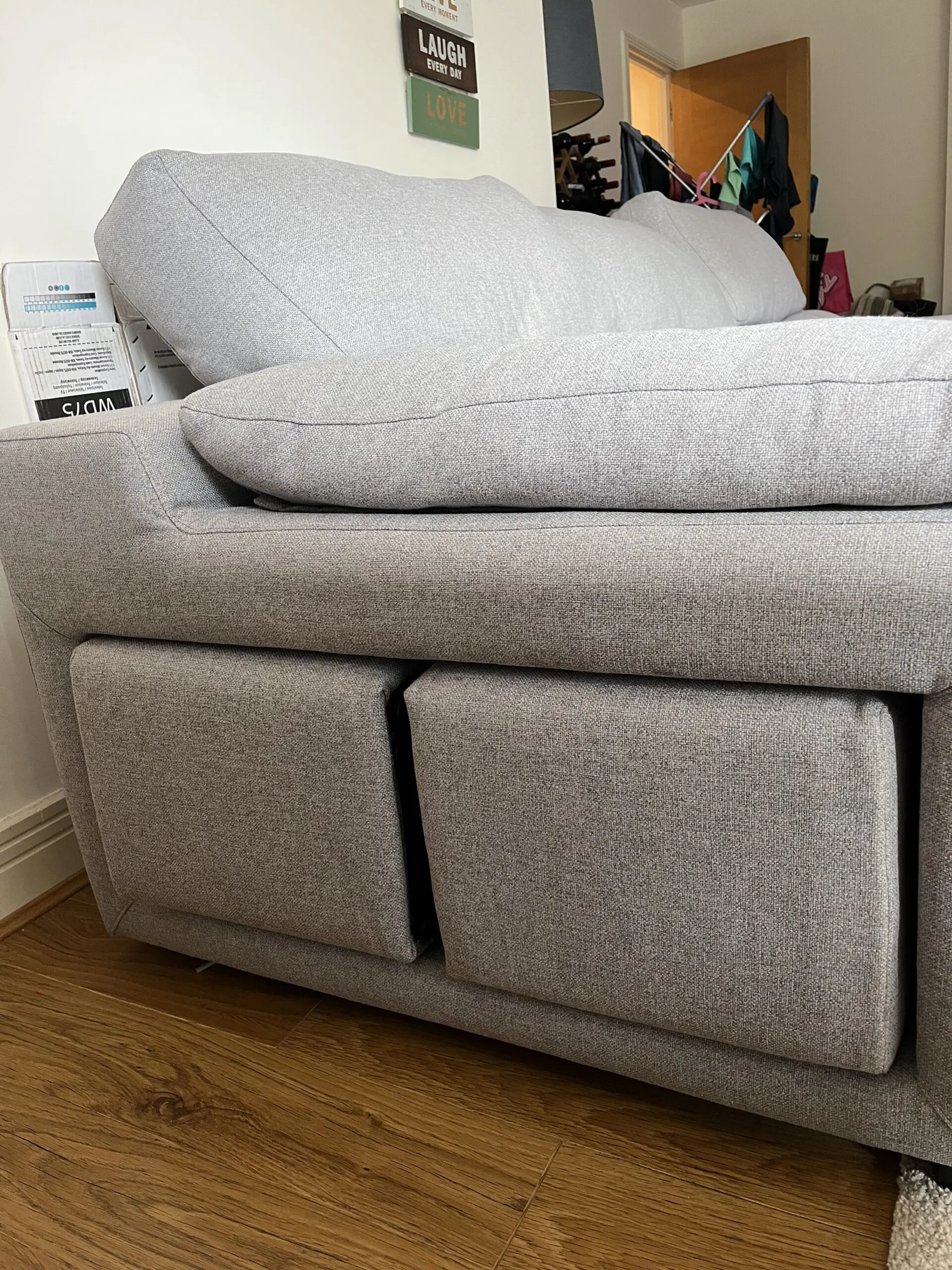 Sofa bed with storage and stools