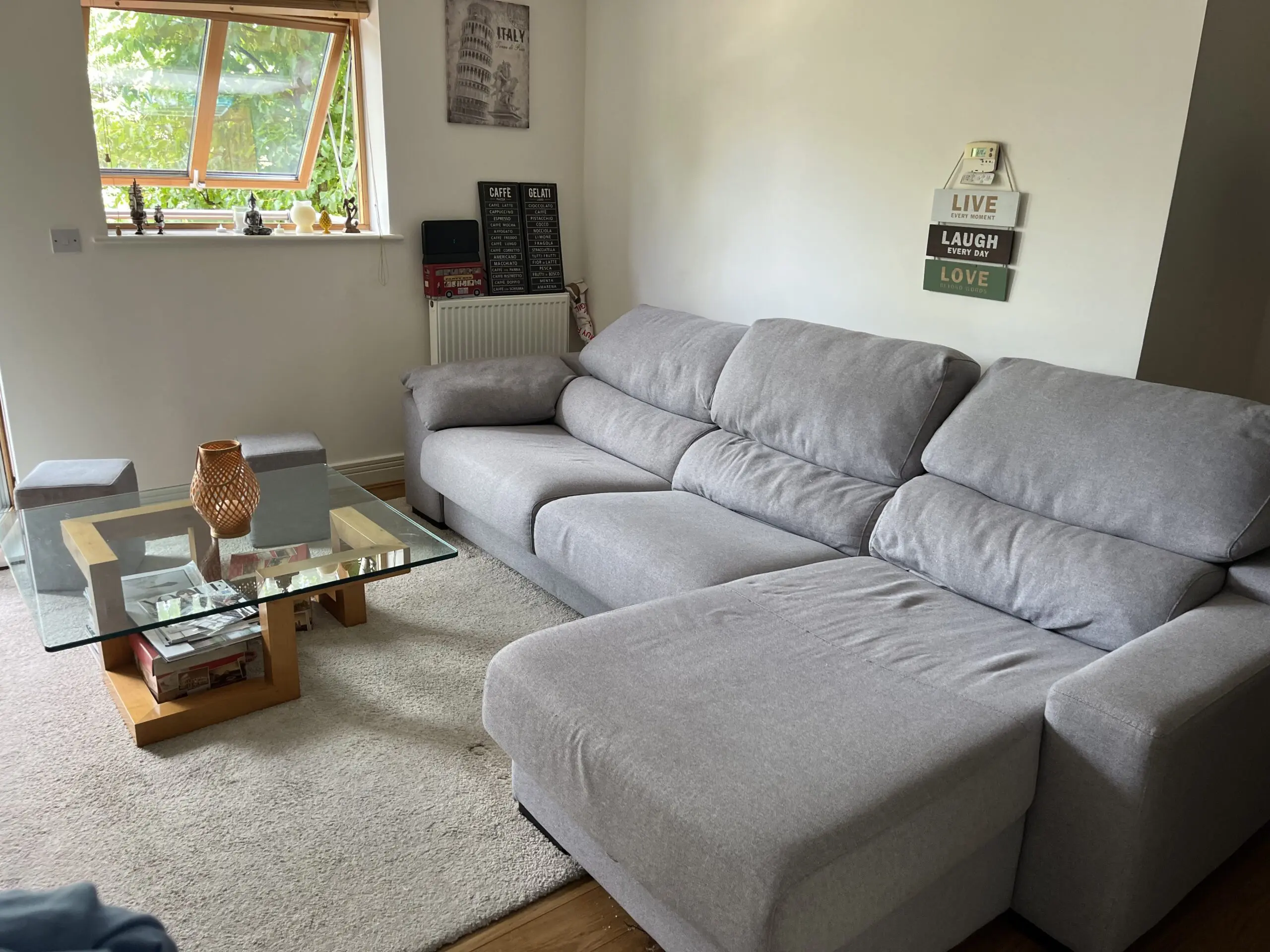 Sofa bed with storage and stools