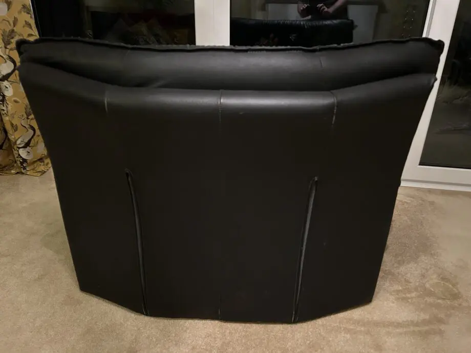 DFS Vintage Nicoletti Italian stylish chair Black leather with curved chrome legs