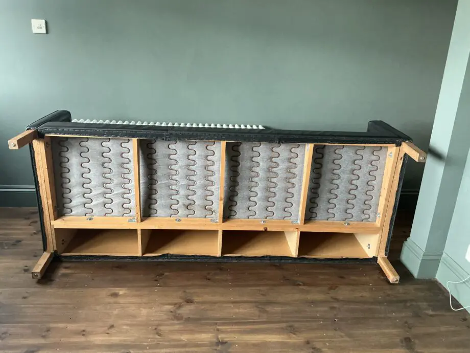 Vintage Danish Hurup leather sofa, mid-century modern