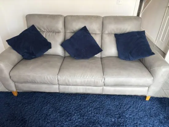 Oak furnitureland Electric Recliner Sofa in Oxford Grey Fabric