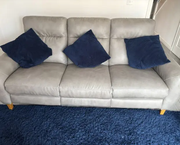 Oak furnitureland Electric Recliner Sofa in Oxford Grey Fabric