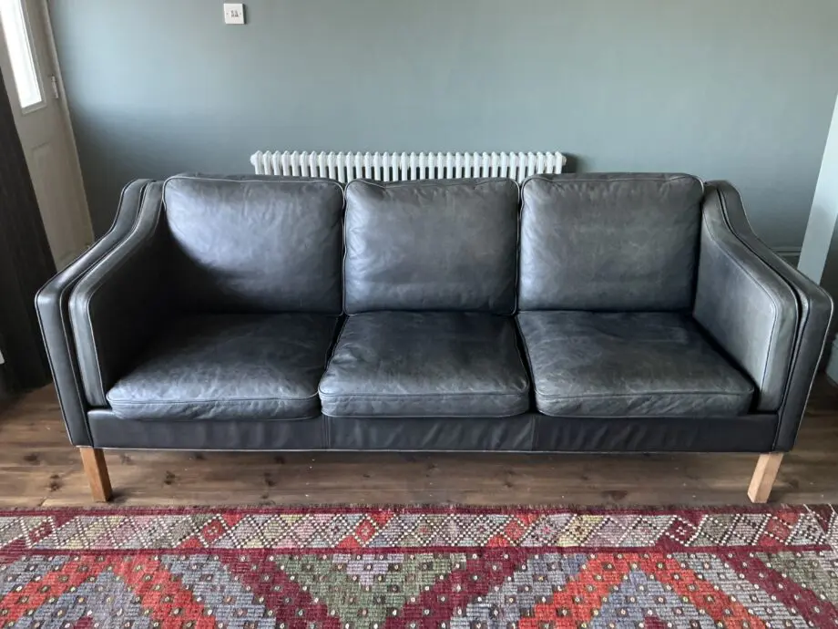 Vintage leather Danish Hurup mid-century modern