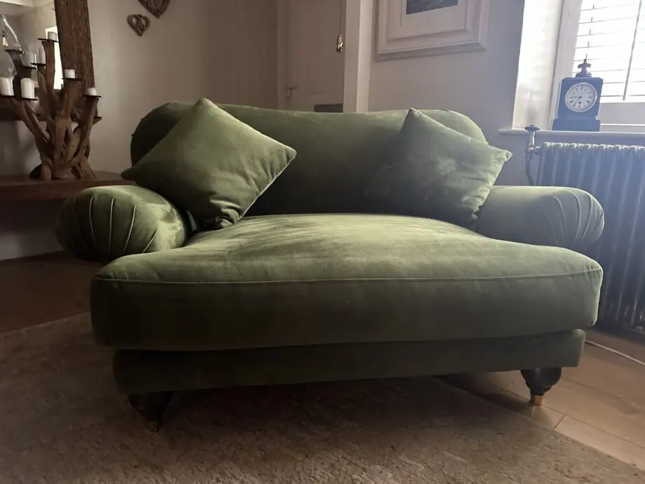 Swoon Willows Loveseat, Fern Green Easy Velvet