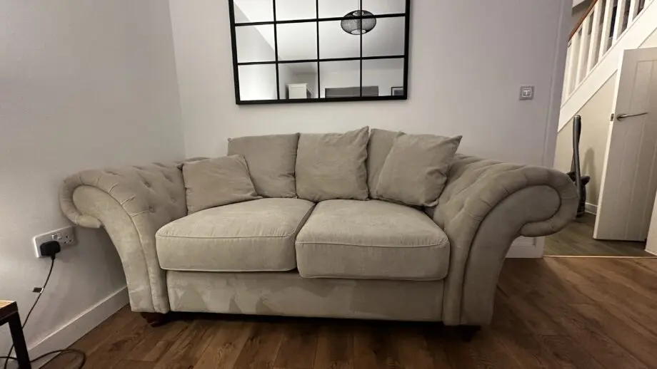 Windsor Soft Textured Linen 2-Seater Sofa – Stone Graceland (Scatter Back Cushions)