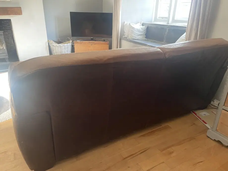 Vintage brown old leather sofa x 2